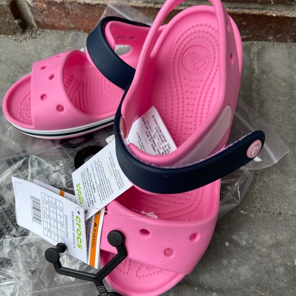 New Crocs Girls Bayaband Sandals Pink/Blue - Picture 14 of 15